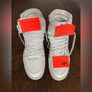 Off White Off-Court 3.0 Leather High Top Sneakers White size 40